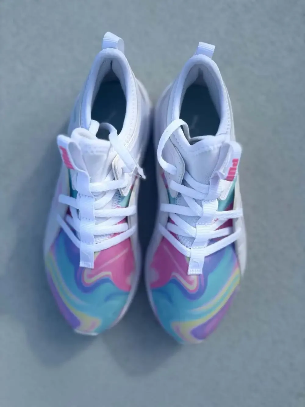 Puma Softride Sophia Swirl White Island Paradise Pink Glimmer Running Shoes Snea
